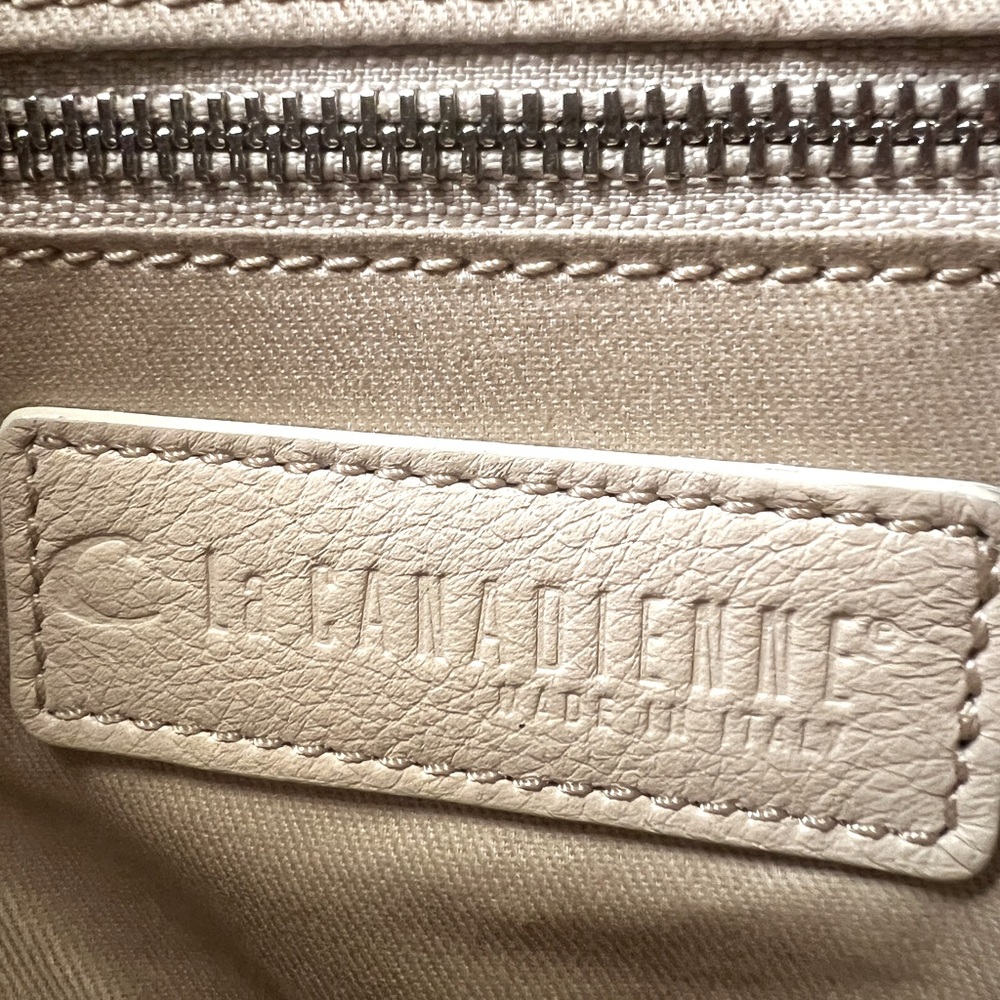 La CANADIENNE Quiet Luxury Cream Leather Handbag Crossbody Adjustable Strap - Picture 2 of 13